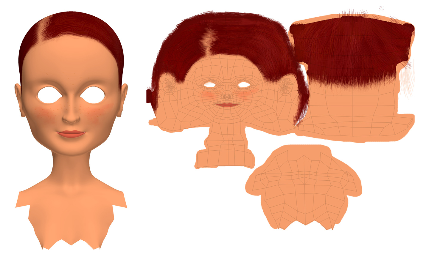 3D Sarah textured head